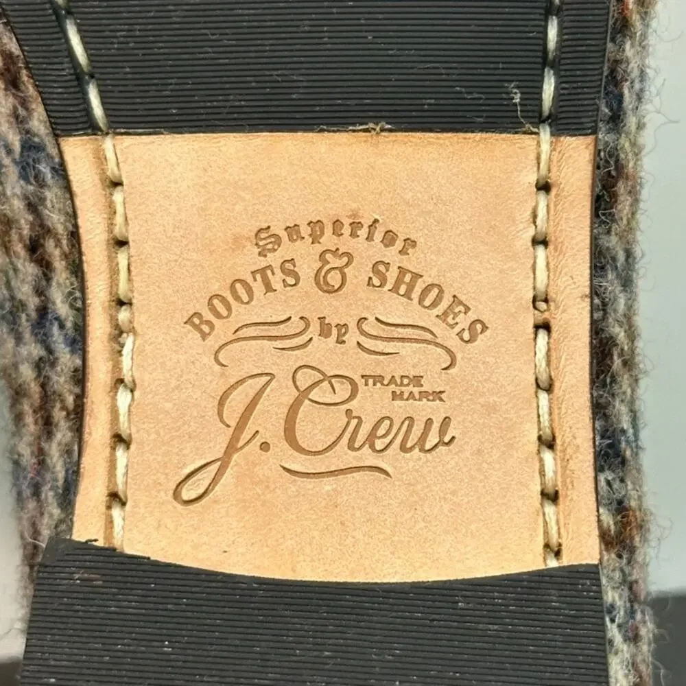 NIB NWOT J. Crew Camden Slip-On Loafer Harris Tweed Houndstooth Wool 8